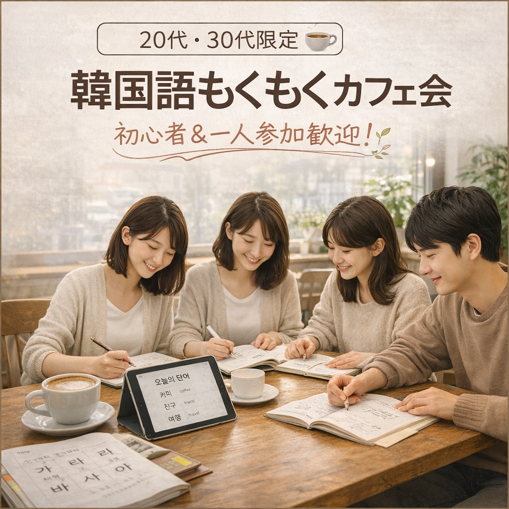【3/28(土) 池袋エリア開催】20代・30代限定☕韓国語もくもくカフェ会｜初心者＆一人参加歓迎！