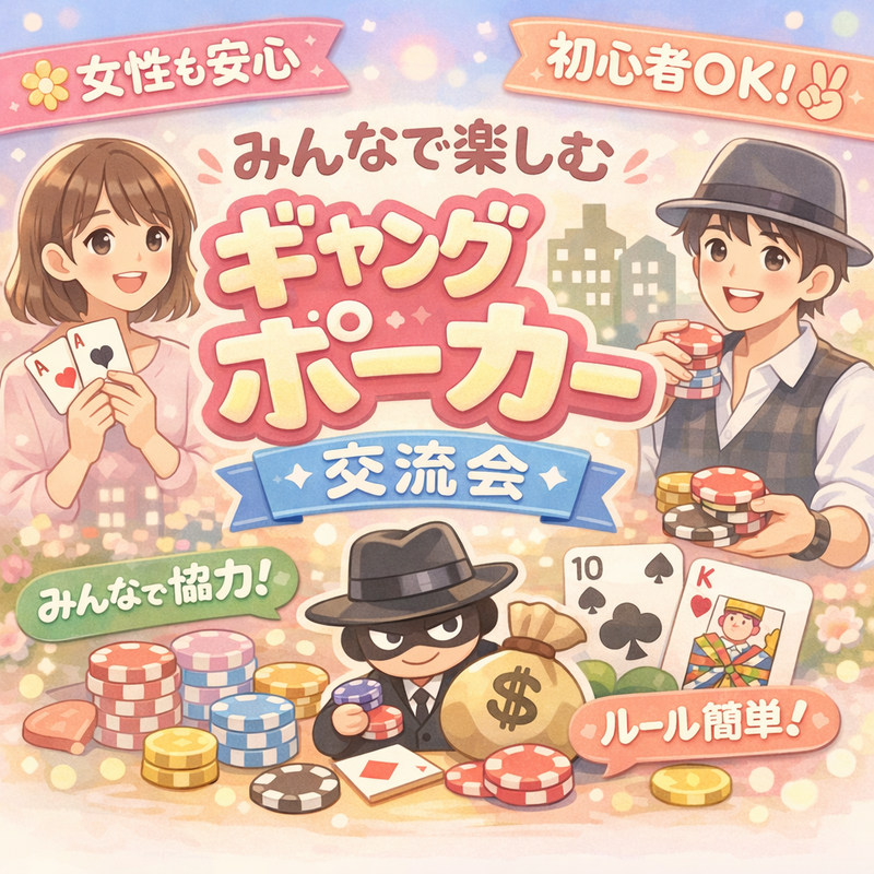 【女性も参加しやすい😊｜ポーカー初心者OK🃏】ギャングポーカー交流会✨
