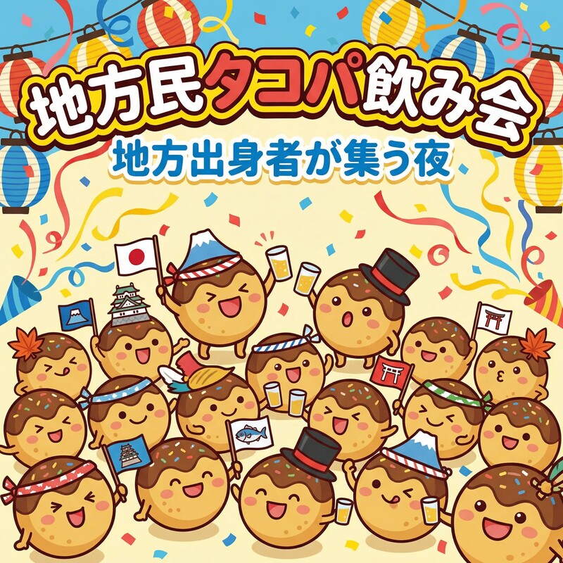 【地方民限定】地方民タコパ飲み！🐙｜同郷トークでつながる夜🍻✨