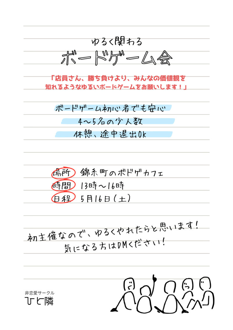 初イベント！ゆるく関わるボードゲーム会