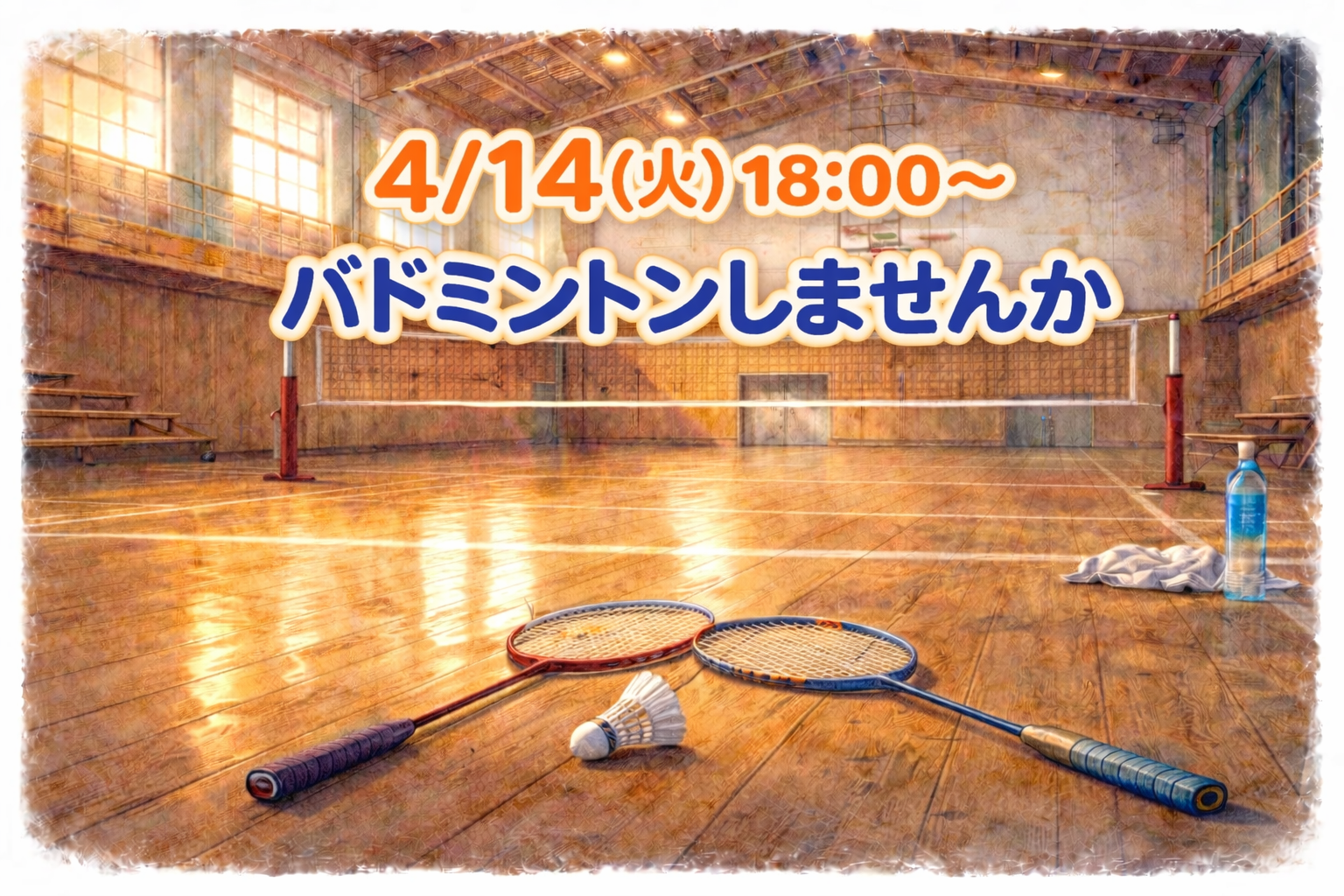 【未経験歓迎✨️】4/14(火)バドミントンのメンバー募集🏸