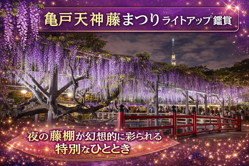 【4/17開催】亀戸天神藤まつり✨紫の絶景ライトアップ鑑賞ナイト！春夜に包まれる感動体験🌸