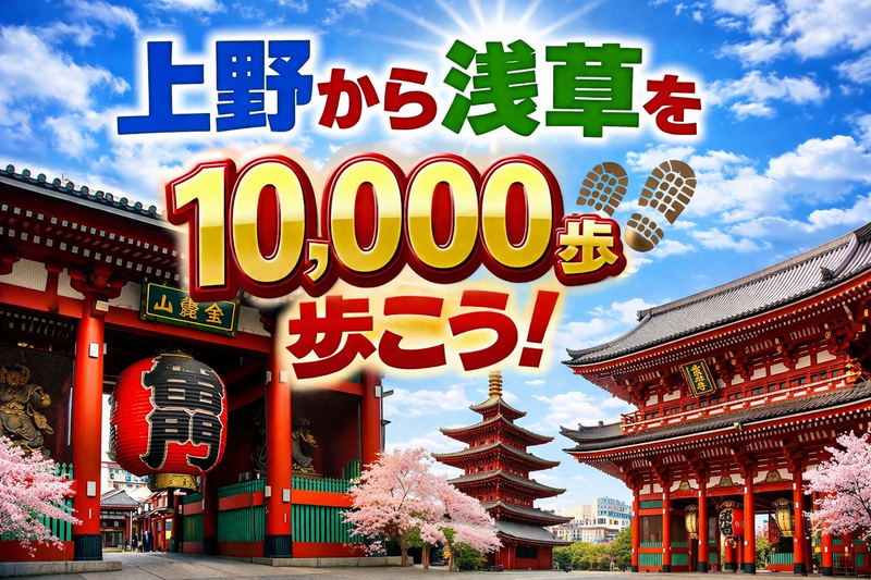 【上野から浅草まで1万歩歩こう！🍡】食べ歩きをしながら下町レトロを満喫するコース✨