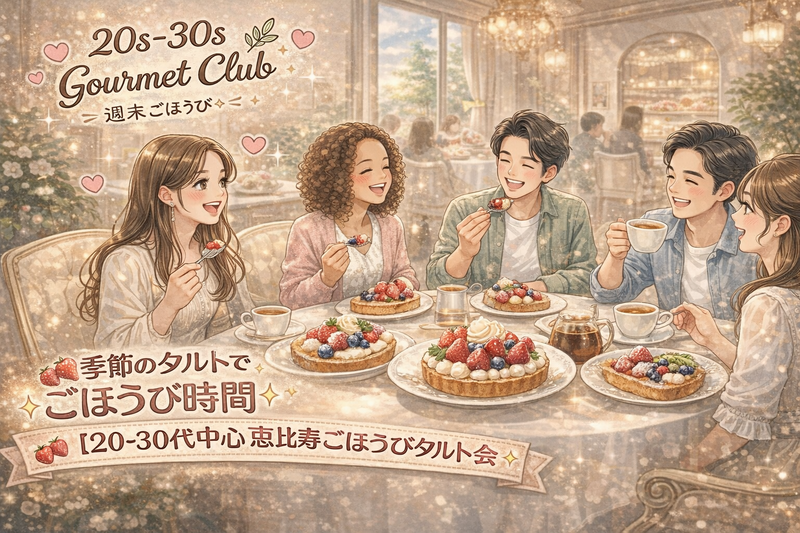 🍓季節のタルトでごほうび時間✨
【20〜30代中心】恵比寿ごほうびタルト会