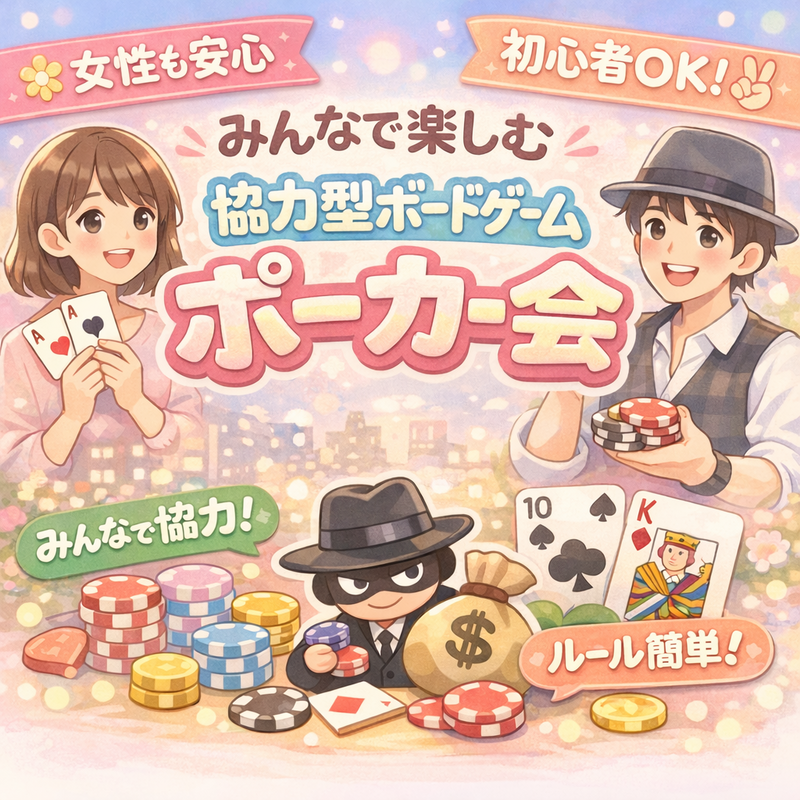 【初参加歓迎🎶｜女性も参加しやすい🌿】協力型ボードゲーム ポーカー会🃏