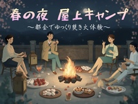 男女主催🌸春の夜焚き火キャンプ風体験🏕～カフェのように過ごすゆるい時間～