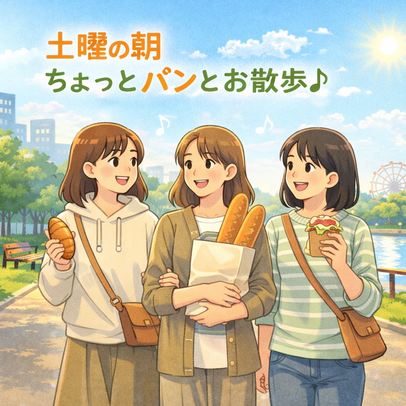 ☀️土曜の朝、ちょっとパンとおさんぽ🥖