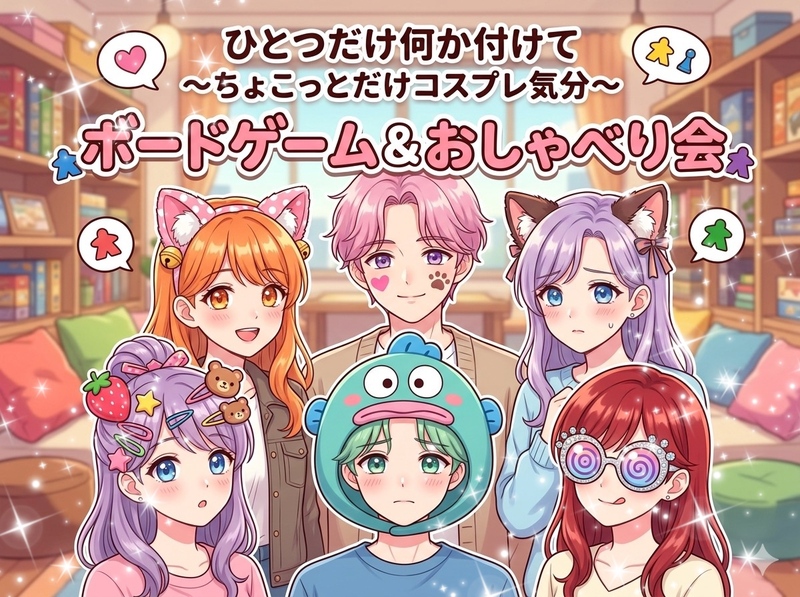 【ハンギョドンの前髪クリップを装着予定の女性主催】小物ワンポイントで楽しむプチコスプレ×ボードゲーム✨