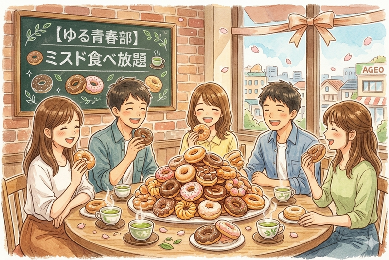 【 🍩ミスド食べ放題🍵🌿 ‬】上尾 / 甘いもの好き集まれ～🍩✨️限界突破しよう！《女性主催》