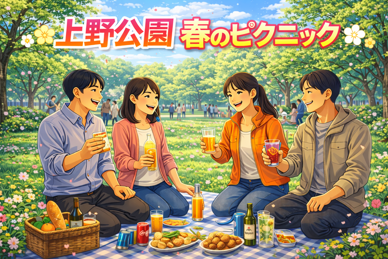 ☀️上野公園🌸春のピクニック外飲み🌸【25-36歳1人限定】昼飲み🍻ノンアルも◎途中参加退出OK🙆‍♀️
