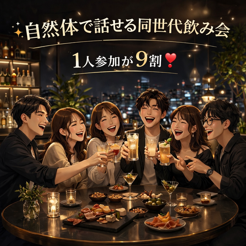 【20代限定！同世代飲み会🍻】フラットな出会いができる同世代飲み会🍻1人参加が9割‼️途中参加OK