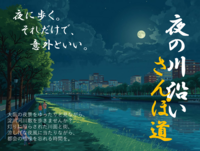 【淀川河川敷】夜の川沿い、さんぽ道。