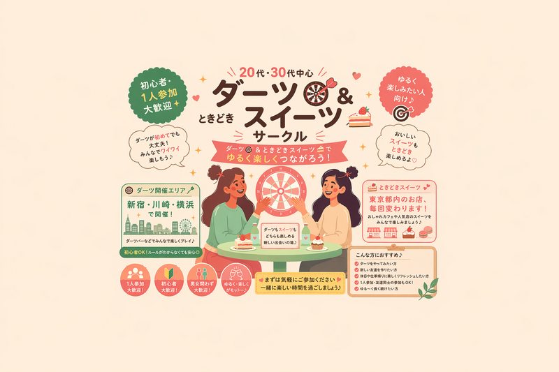 【20代30代中心】 🔰初参加、1人参加歓迎🔰 🍻ダーツ会🍻