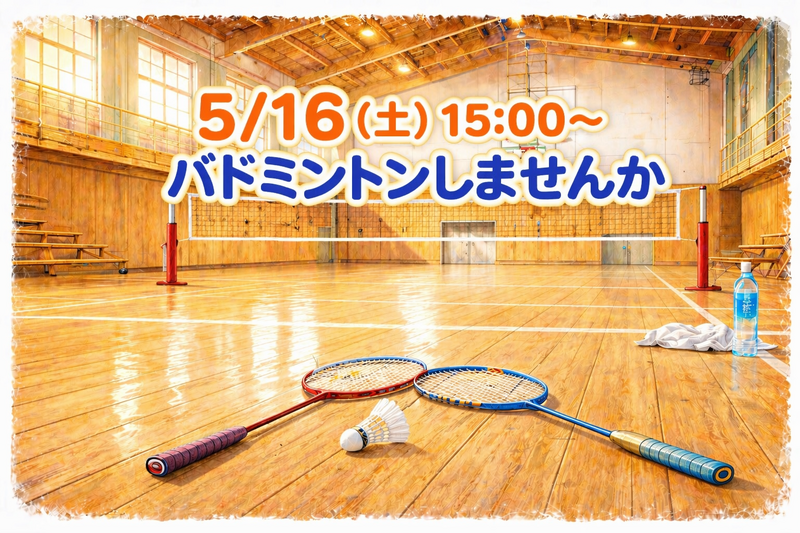 【未経験歓迎✨️】5/16(土)バドミントンのメンバー募集🏸