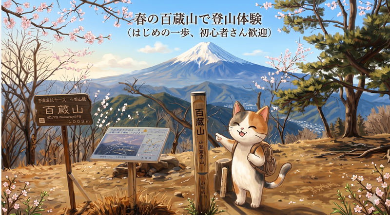 春の百蔵山で登山体験（はじめの一歩、初心者さん歓迎）