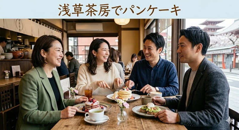 【5/9(土)14時30分～開催】30～40代限定！浅草茶房で楽しむ🥞絶品フルーツパンケーキで素敵なカフェタイム☕