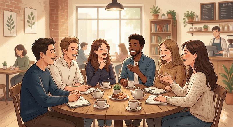 落ち着いた空間を楽しむ少人数限定の雑談会。
