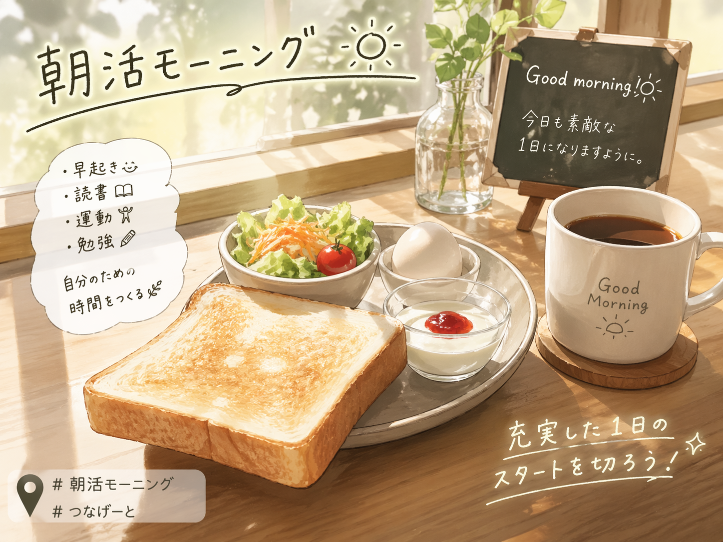 【4/26開催】大曽根駅近で朝活！☕モーニング会 9:00～11:00｜満席続出で朝から充実トーク体験✨