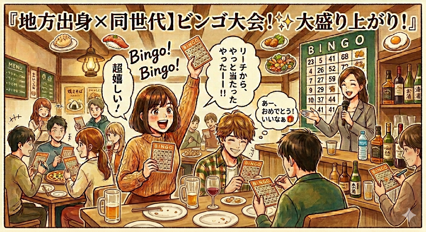 【20-33歳限定】地方出身飲み会×ビンゴ大会🎯✨in 池袋