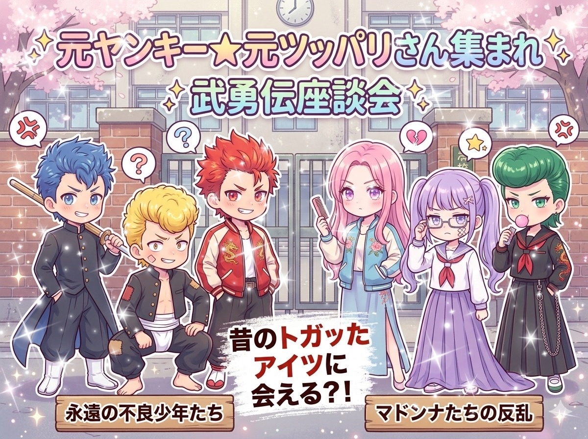 【派手成人式有名北九州出身女性主催】元ヤンキー＆元ツッパリ？！面白武勇伝で盛り上がれ！刺激と笑い満載の座談会✨聞き専OK