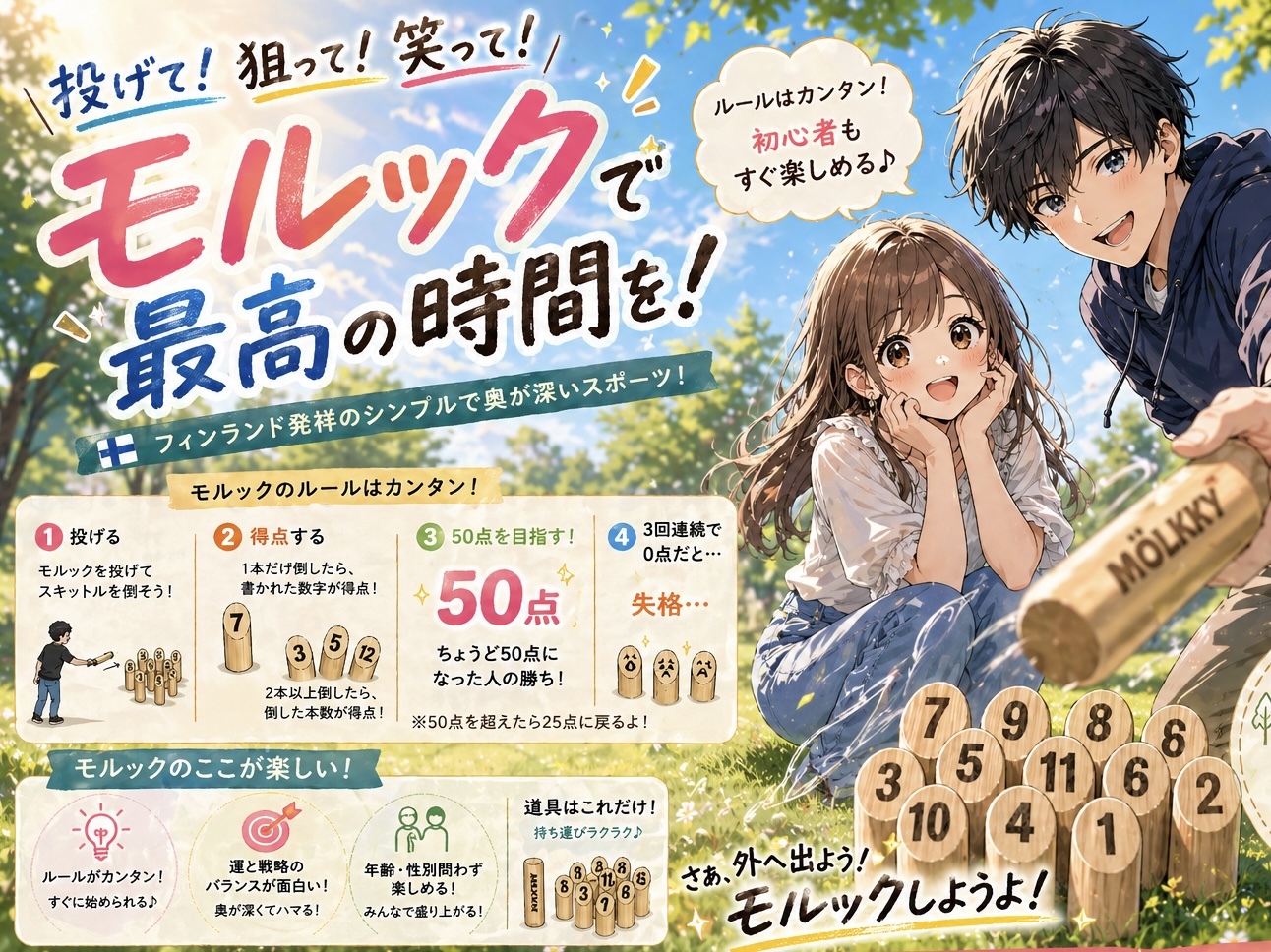 【5/9開催】大阪市内でモルック体験会✨
 20代・30代限定！