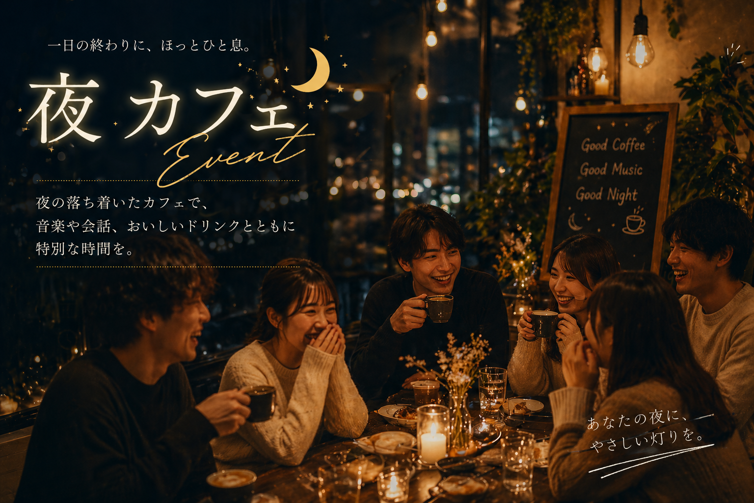 【32歳まで限定！@上野駅前】夜カフェ好き集まれ☕️限定6名！大人のリラックス交流ナイトカフェ会✨