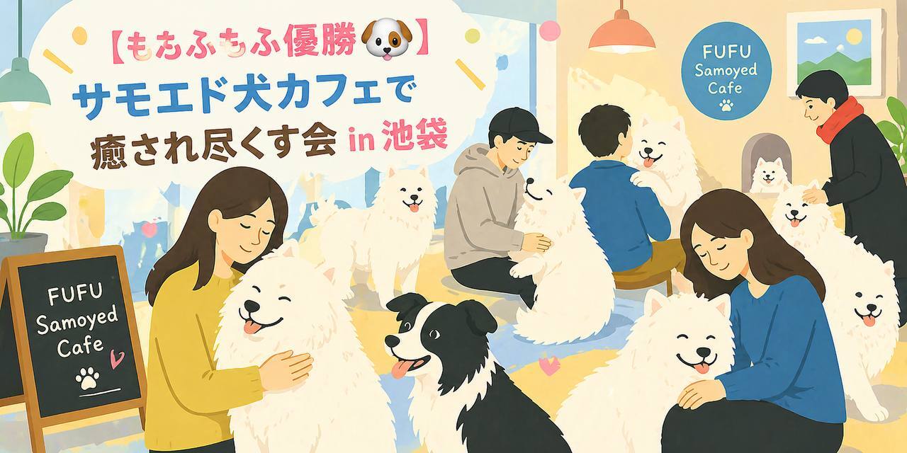 【もふもふ優勝🐶】サモエド犬カフェで癒され尽くす会 in 池袋