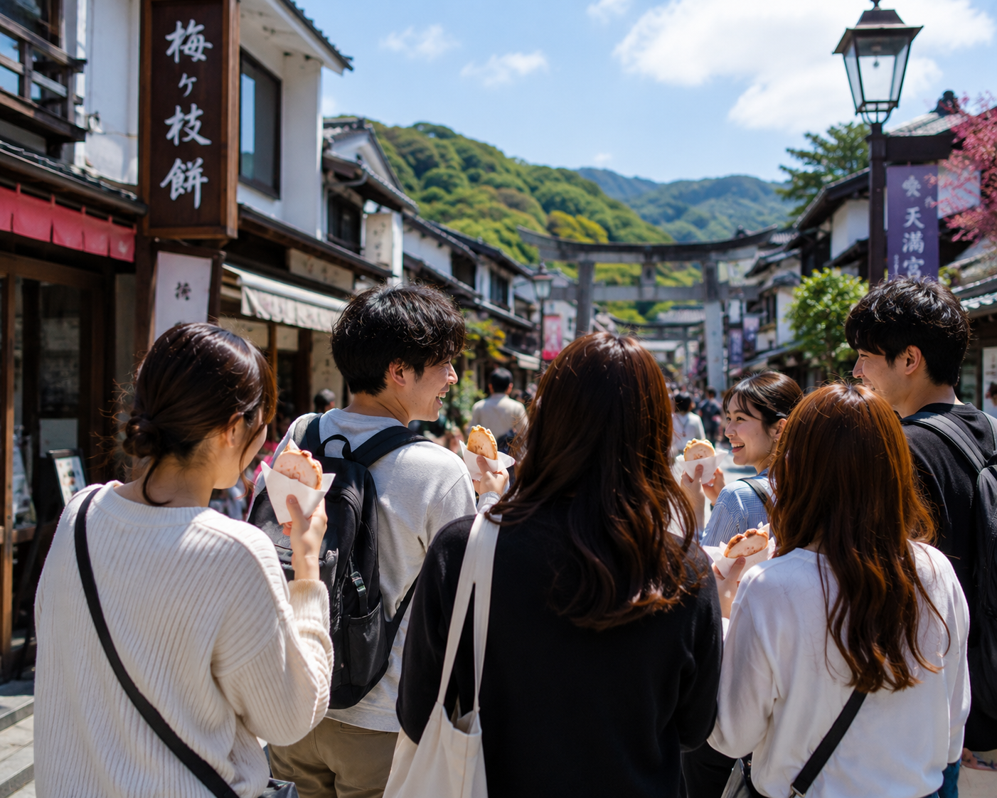 🌸 5/9（土）9:00〜 🌸
太宰府で梅ヶ枝餅食べ比べ😊