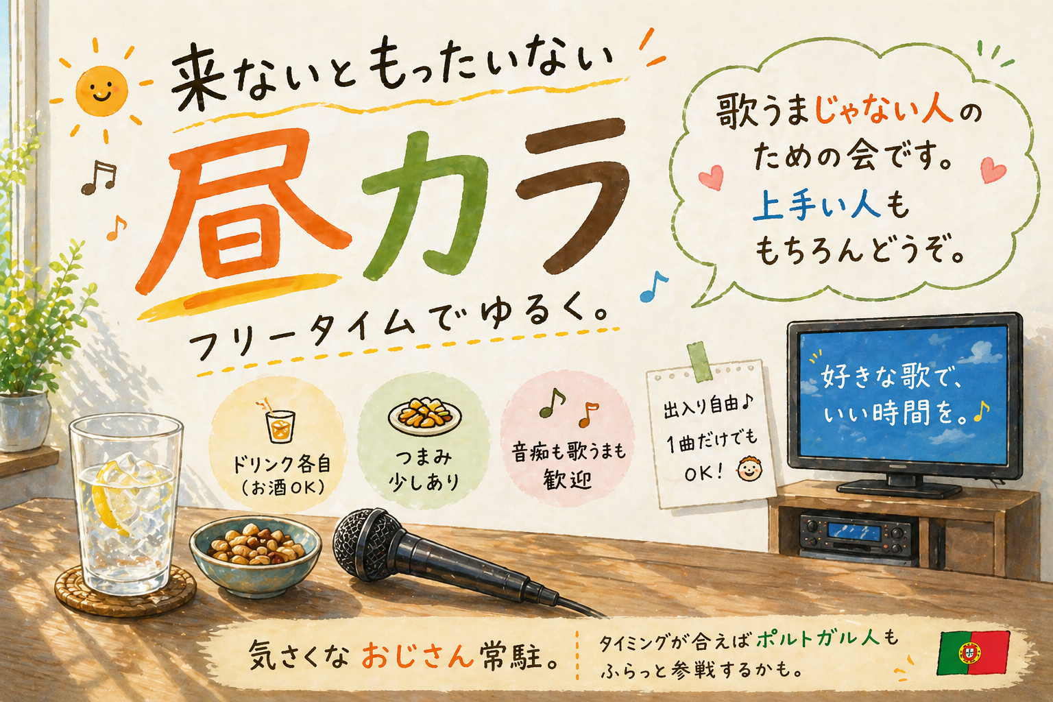 6月６日土曜日御徒町11:00～🎶昼間から歌ウマじゃない人の会。もちろん歌ウマの人もどうぞ。