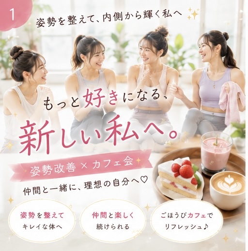 【姿勢改善×カフェ会☕️】もっと好きになる、新しい私へ♡