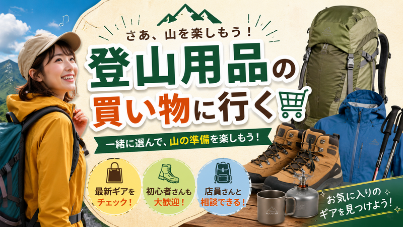 5/26【新宿開催/平日】登山用品ショッピングツアー！見るだけでもOK！初心者歓迎！