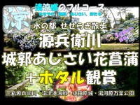 清涼感のフルコース！水の都 せせらぎ散歩 源兵衛川× 城郭のあじさい花菖蒲×ホタル観賞　三島・小田原・湯河原