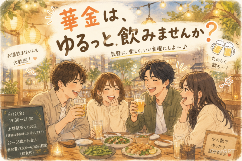 🌙🍻 華金は、ゆるっと飲みませんか？✨🌸