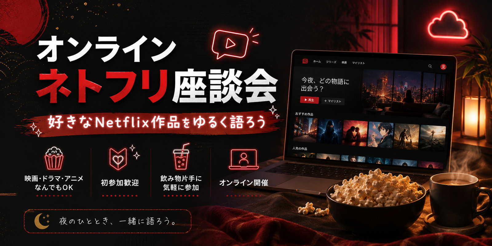 【オンライン飲み会】好きなNetflix作品について語る会🍷🎬
