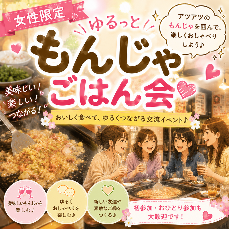 【女子会】有楽町でもんじゃを食べに行きましょう♪