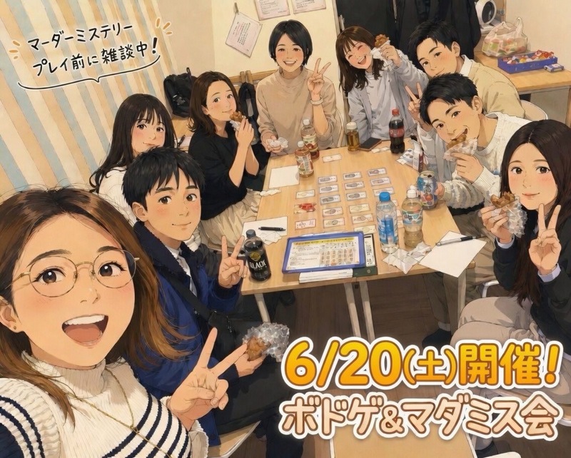 【天神or博多、6/20開催】ボードゲーム＆マーダーミステリー交流会！🎲初心者歓迎・20代30代限定✨