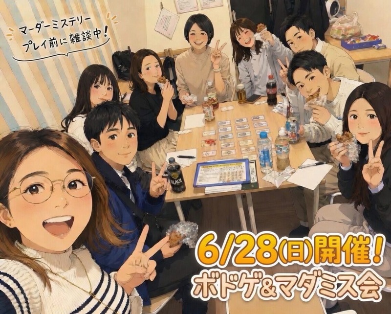 【天神or博多、6/28開催】ボードゲーム＆マーダーミステリー交流会！🎲初心者歓迎・20代30代限定✨