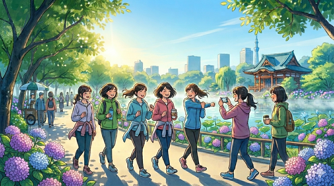 女性限定/20・30代】8:30完全解散！上野公園をゆるっと朝んぽサークル🌳［途中退出OK👌🏻！］
