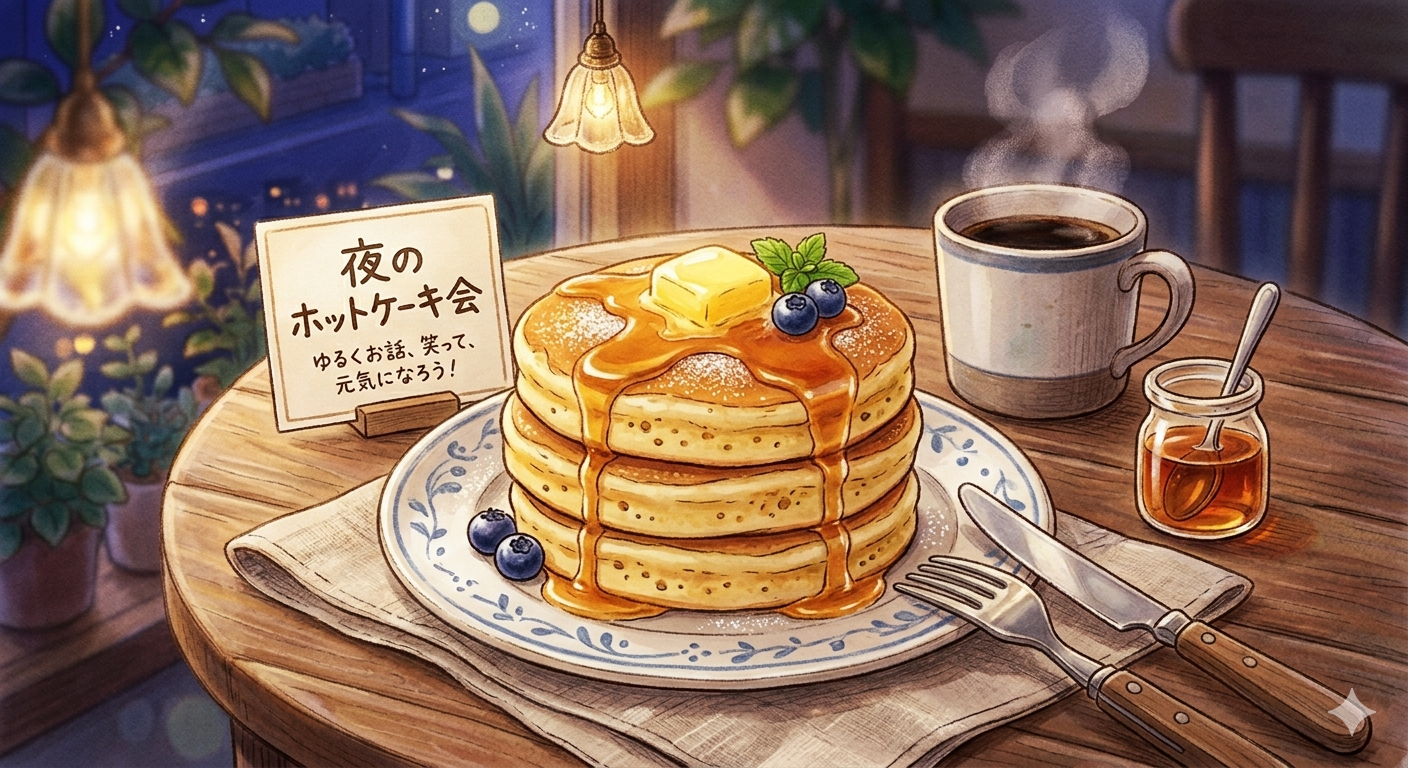 🌙夜にちょっといい時間（少人数・初参加OK）6/6　ホットケーキ🥞