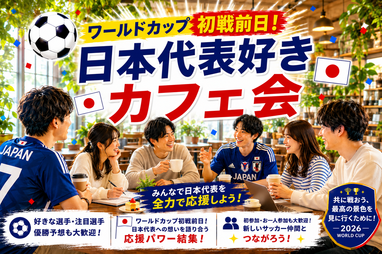 ⚽️W杯、初戦前日！日本代表好きカフェ会☕️【千葉駅周辺カフェ】
