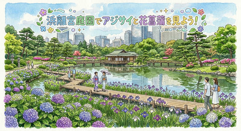 花菖蒲とアジサイ香る浜離宮庭園を歩こう！