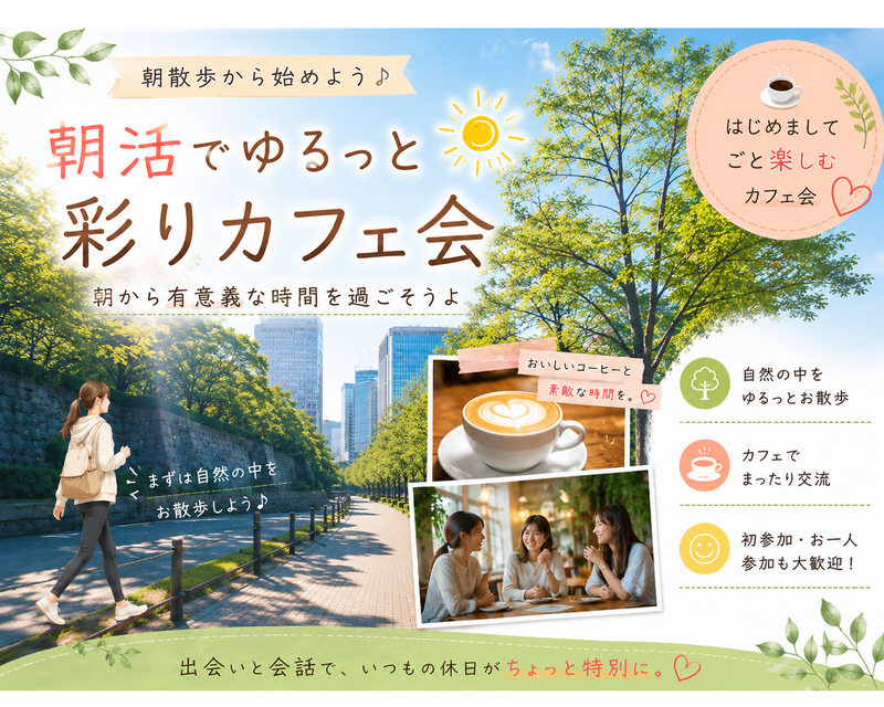 【和田倉噴水公園⛲️】【🌈女性主催】ゆるっと朝散歩🚶‍♀️〜初めましてごとまるっと楽しむカフェ会〜
