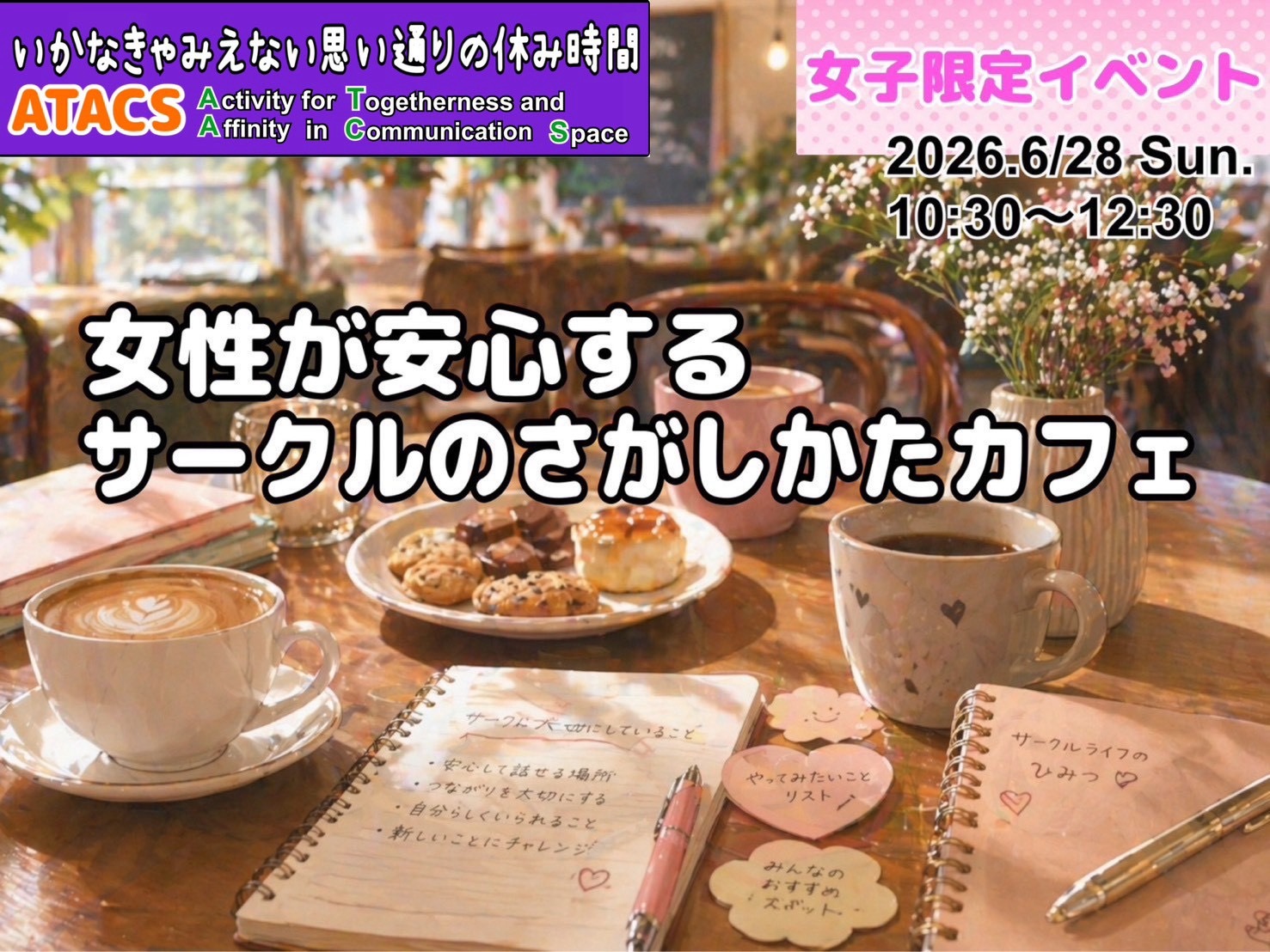 🌸女子限定🌸初参加歓迎★安心なサークルライフの秘訣共有カフェ