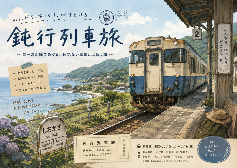 事前打ち合わせ会7/19 14:00上野
『青春18きっぷ3日間用【7/25開催・東京発🚃】ゆったり鈍行列車の旅！』