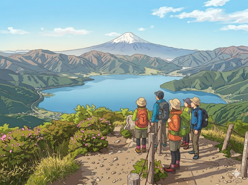 【U35限定】避暑地で絶景を楽しむ！高指山・明神山から富士山と山中湖を眺めよう！