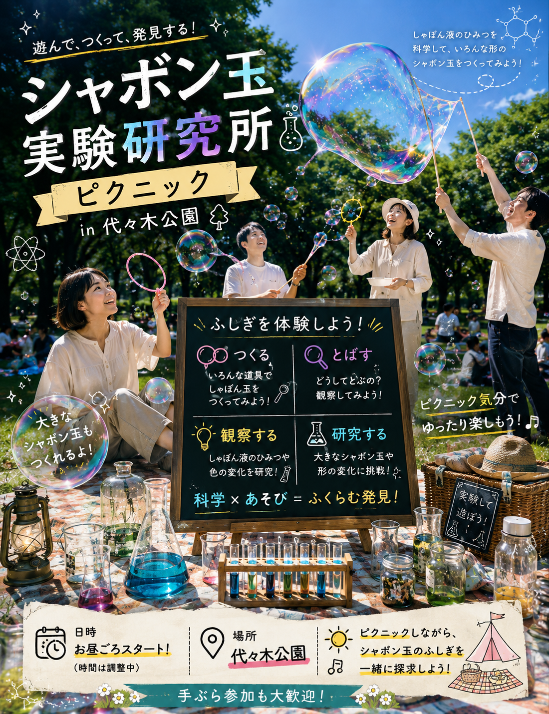 🌳代々木公園でシャボン玉実験会🫧【25-36歳限定】途中参加退出OK🙆‍♀️早割🉐
