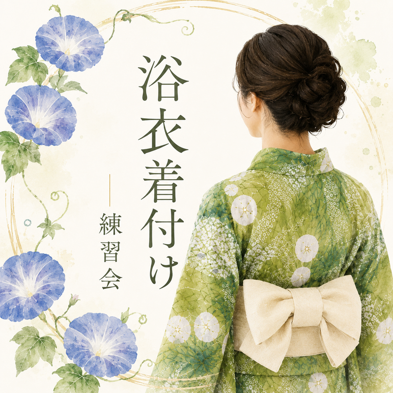 【7/20開催】✨大人女子必見　浴衣着付け練習会、花火大会等に向けて！見学OK・着付け練習会👘