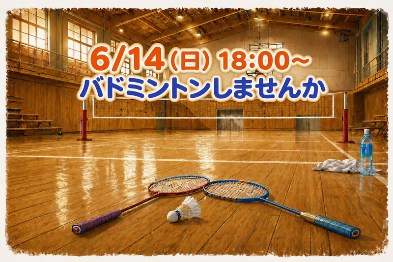 【未経験歓迎✨️】6/14(日)バドミントンのメンバー募集🏸