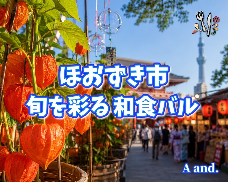 【浅草寺ほおずき市と隅田川のほとりで楽しむ創作和食会】
