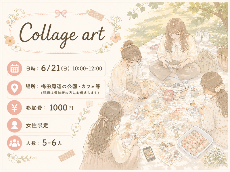【6/21(日)】🖼️コラージュアート🎨しませんか？